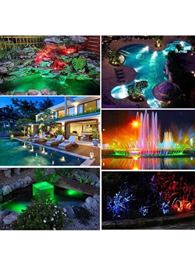 تغيير اللون أضواء البركة IP68 أضواء مقاومة للماء ضوء نافورة تحت الماء LED الغامرة الملونة القابلة للتعديل ضوء بقعة الفناء للحديقة في الهواء الطلق نافورة العشب شلال (1 في مجموعة) - Image 3